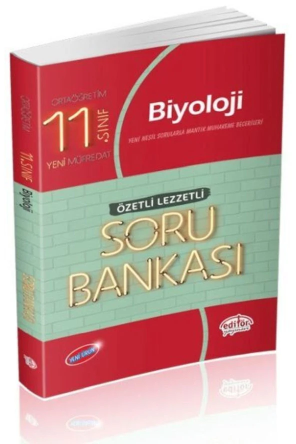 EDİTÖR 11.SINIF BİYOLOJİ ÖZETLİ LEZZETLİ SORU BANK