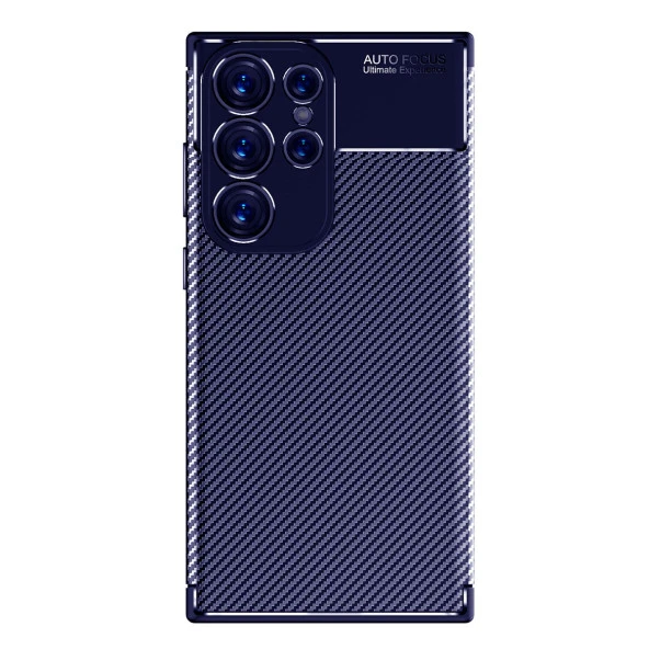 Samsung Galaxy S23 Ultra Kılıf Zore Negro Silikon Kapak Lyon Tech  Lacivert