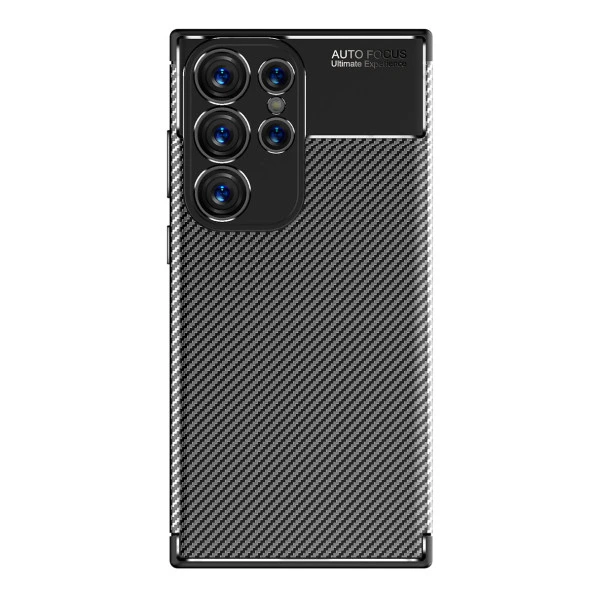 Samsung Galaxy S23 Ultra Kılıf Zore Negro Silikon Kapak Lyon Tech  Siyah