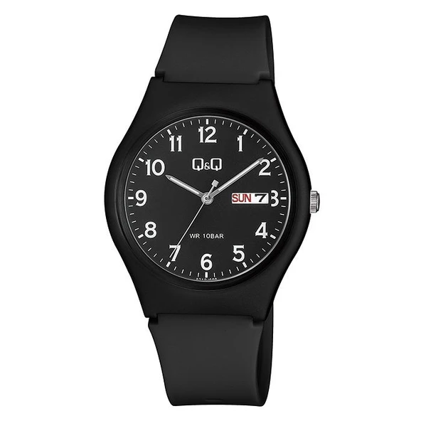 Q&Q A212J004Y Su Geçirmez Silikon Kordonlu Çift Takvimli Kol Saati - 2