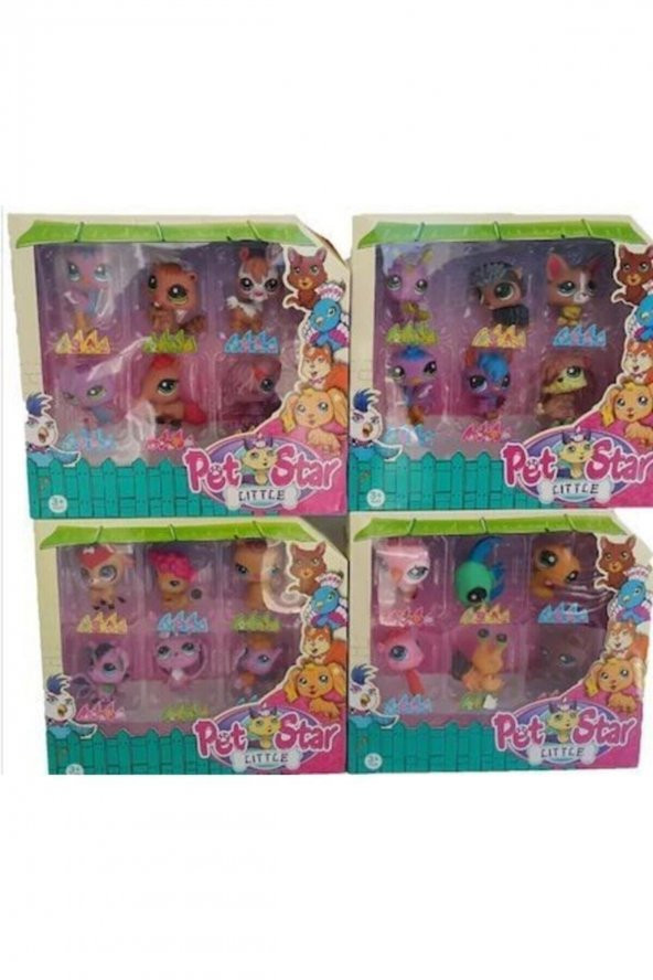 Littlest Pet Shop Neşeli Oyuncak Minişler 6lı Miniş Ailesi Oyuncak Pet Shop Miniş