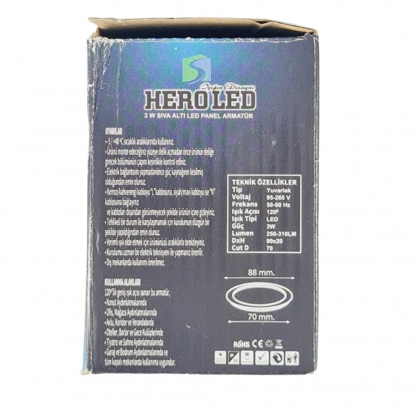 3 WATT LED SPOT TRAFOLU BEYAZ - GÜMÜŞ KASA ÇİFT RENK (BEYAZ IŞIK VE GÜN IŞIĞI) HL-3003 - 2