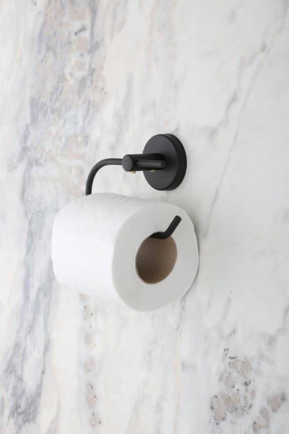 Banyo Aksesuar Seti Yuvarlak Havluluk Kapaksız Tuvalet Kağıtlığı İster Yapıştır İster Montajla - 5
