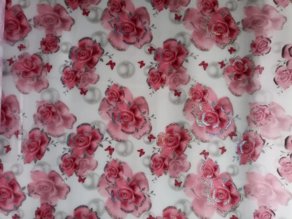 ŞEFFAF DESENLİ MASA ÖRTÜSÜ 1,7 mm 80 cmx 100 cm Pvc Kaymaz Masa Örtüsü ürün görseli 1