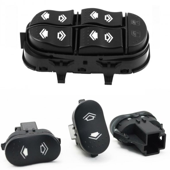 FORD FOCUS 1 CAM DÜGMESI SOL DÖRTLÜ VE TEKLI CAM DÜGMESI TAKIMI 1998-2005 ürün görseli 1