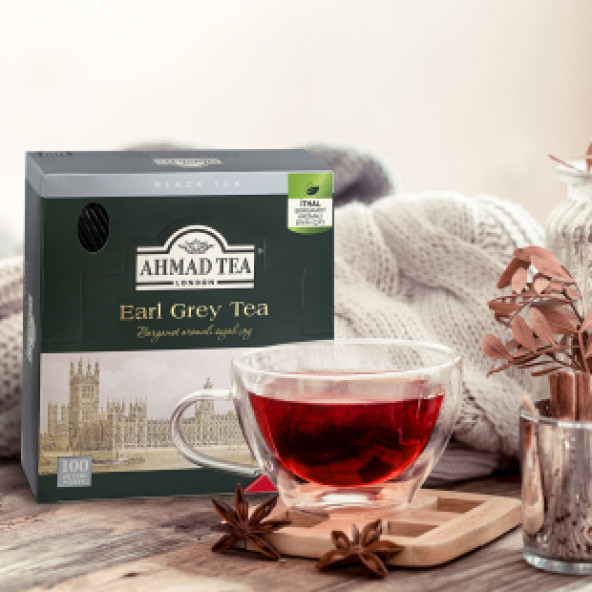 Ahmad Tea Earl Grey Kokulu Bergomat Aromalı Bardak Poşet Çay 100'lü ürün görseli 1