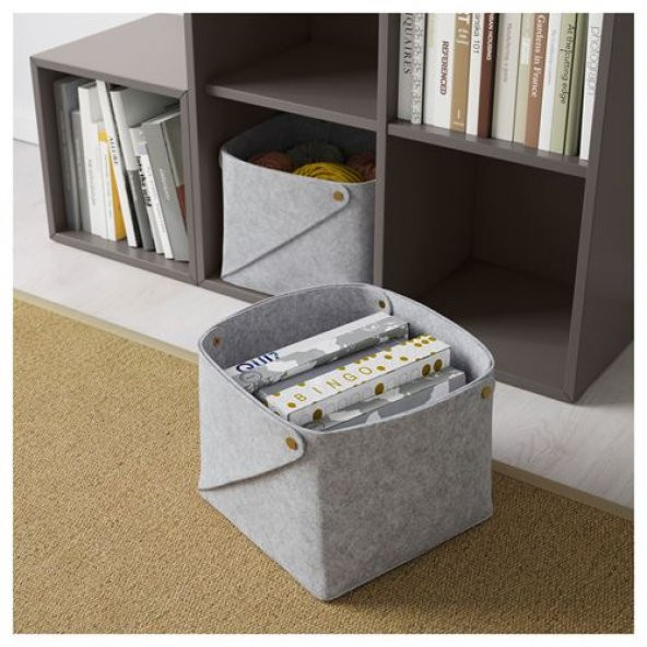 Düzenleyici Kutu ,Gri 28x28x23 cm MeridyenDukkan Dolapİçi ,Aksesuar,Çekmece Düzenleyici - Resim 4