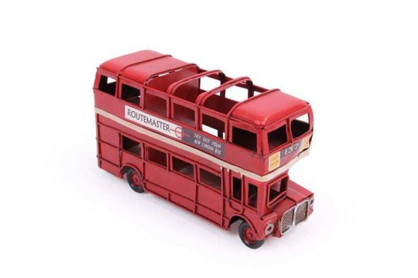 Dekoratif Metal Araba Londra Şehir Otobüsü Kalemlik Hediyelik