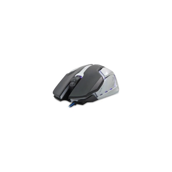 Everest Usb Siyah-Gümüş Işıklandırmalı Kablolu Oyuncu Mouse - Resim 3