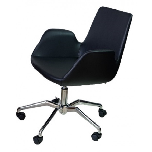 Bilgisayar Sandalyesi Örümcek Yıldız Ayaklı Siyah Suni Deri - Resim 4