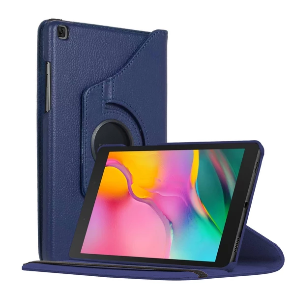 Samsung Galaxy Tab A 8" 2019 T290 Deri Kapaklı 360 Kılıf Lacivert