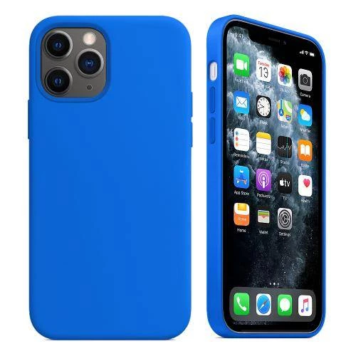 Apple iPhone 11 Pro Max İçi Kadife Silikon Kılıf Mavi