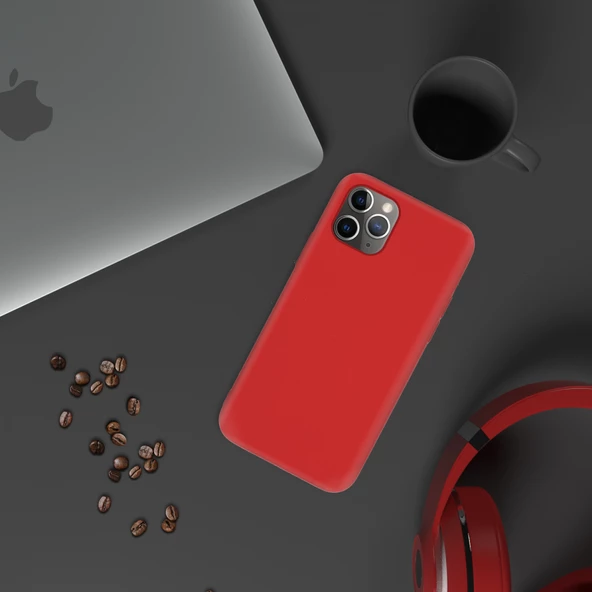 Apple iPhone 11 Pro İnce Mat Silikon Kılıf Kırmızı - 3
