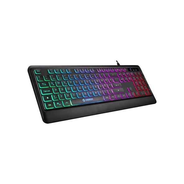 Everest Siyah USB Rainbow Backlight Membrane Gaming Kablolu Oyuncu Klavye