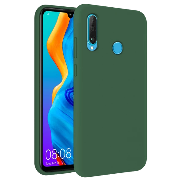 Huawei P30 Lite İnce Mat Silikon Kılıf Haki