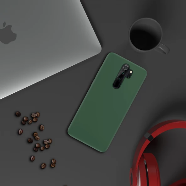 Xiaomi Redmi Note 8 Pro İnce Mat Silikon Kılıf Haki - 3