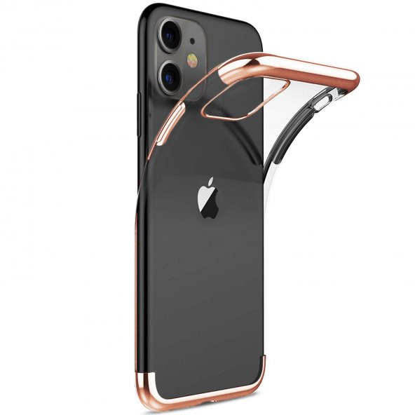 Apple iPhone 11 Parlak Lazer Silikon Kılıf Rose
