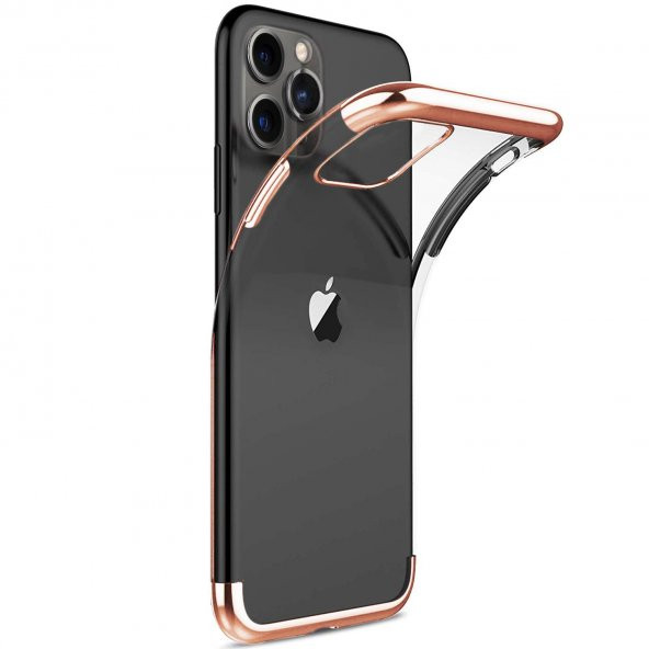 Apple iPhone 11 Pro Max Parlak Lazer Silikon Kılıf Rose