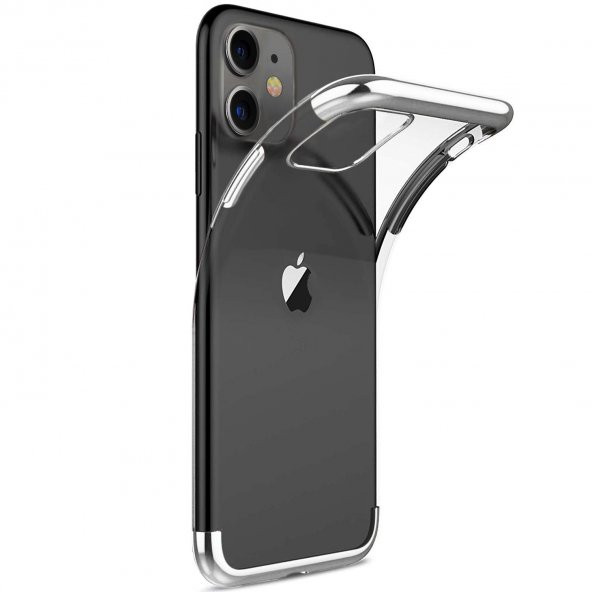Apple iPhone 11 Parlak Lazer Silikon Kılıf Gümüş