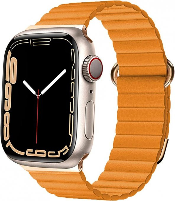 Apple Watch 8 Ultra 49mm Kordon Mıknatıslı Magnetik Deri Kordon - 3