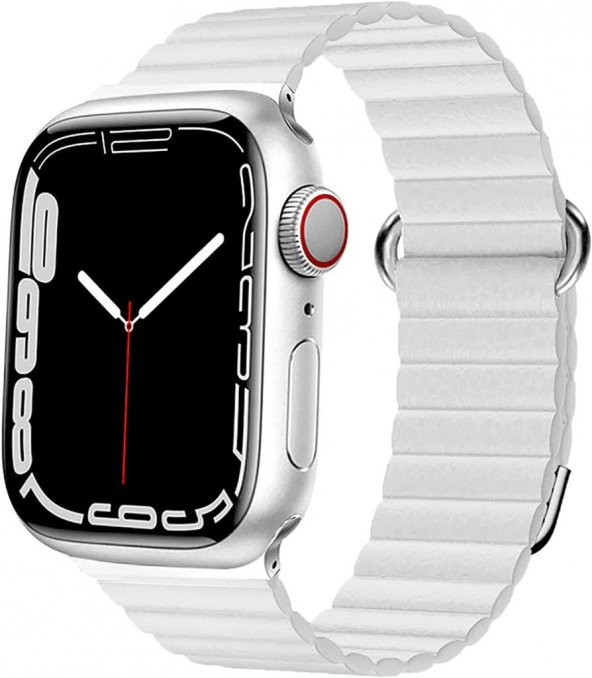 Apple Watch 8 Ultra 49mm Kordon Mıknatıslı Magnetik Deri Kordon - 4