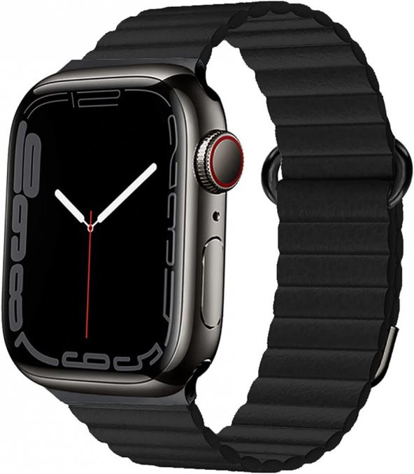 Apple Watch 8 Ultra 49mm Kordon Mıknatıslı Magnetik Deri Kordon - 7