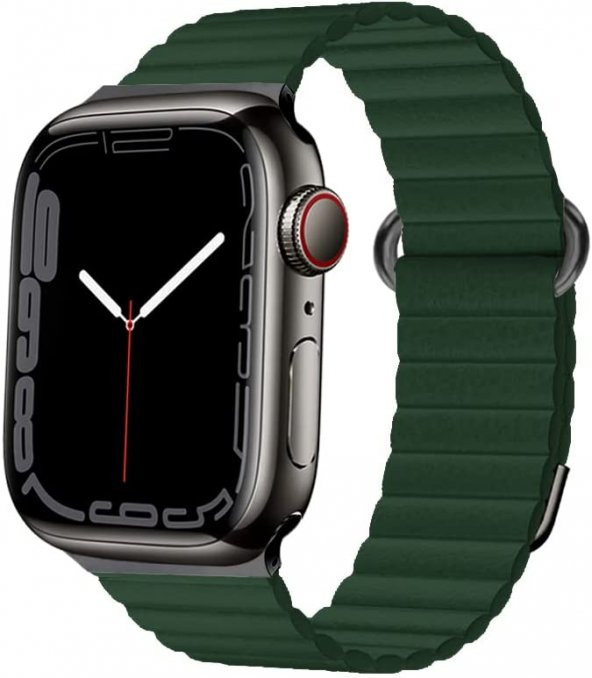 Apple Watch 8 Ultra 49mm Kordon Mıknatıslı Magnetik Deri Kordon - 8