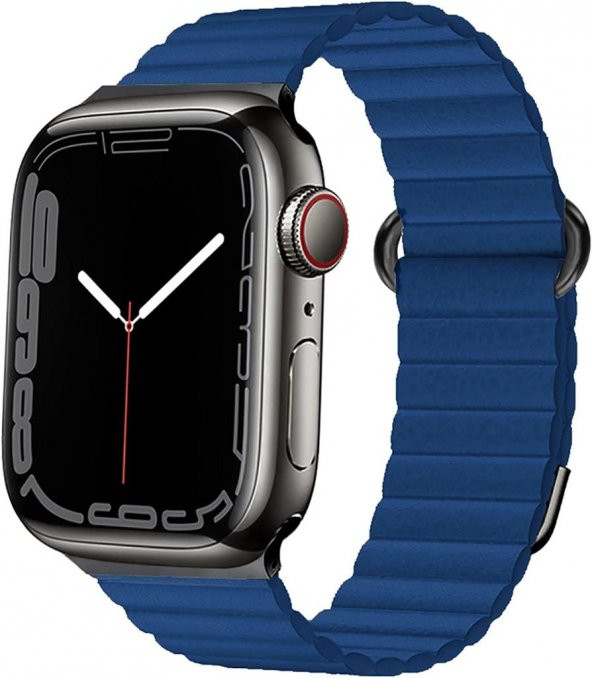 Apple Watch 8 Ultra 49mm Kordon Mıknatıslı Magnetik Deri Kordon - 10