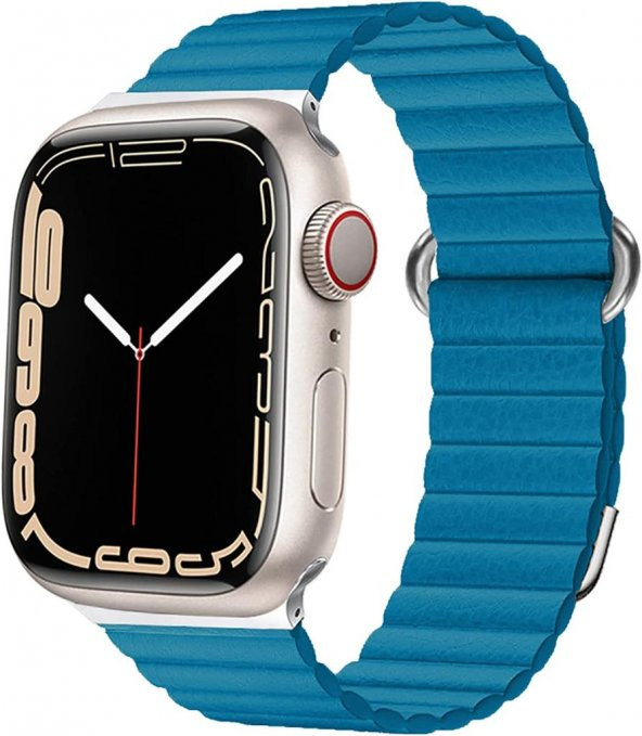 Apple Watch 8 Ultra 49mm Kordon Mıknatıslı Magnetik Deri Kordon - 11