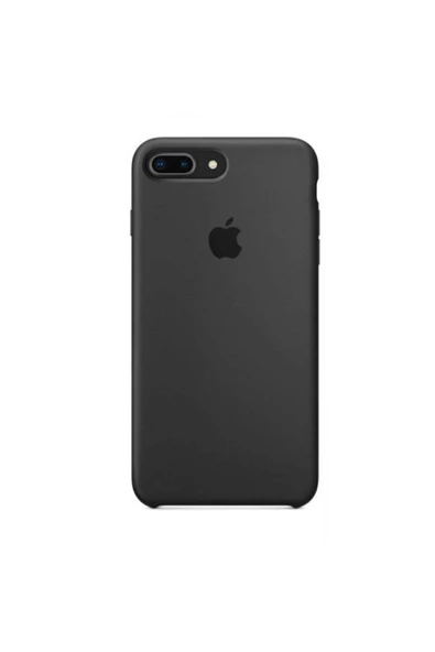 Apple iPhone 7 Plus Uyumlu Logolu Içi Kadife Altı Açık Lansman Gri Silikon Kılıf