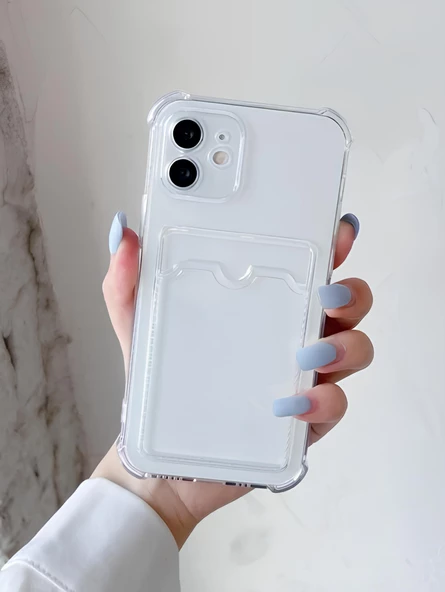 Apple iPhone 11 Transparent Kartlıklı Antişok Kılıf Şeffaf