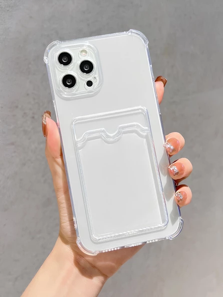 Apple iPhone 11 Pro Transparent Kartlıklı Antişok Kılıf Şeffaf