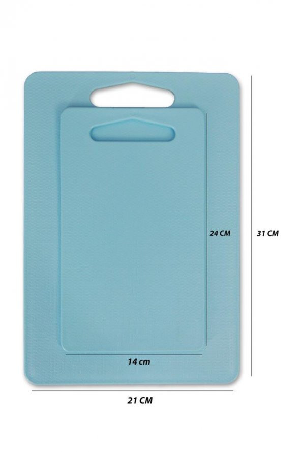 Kesme Tahtası Plastik 2li Mavi - 5