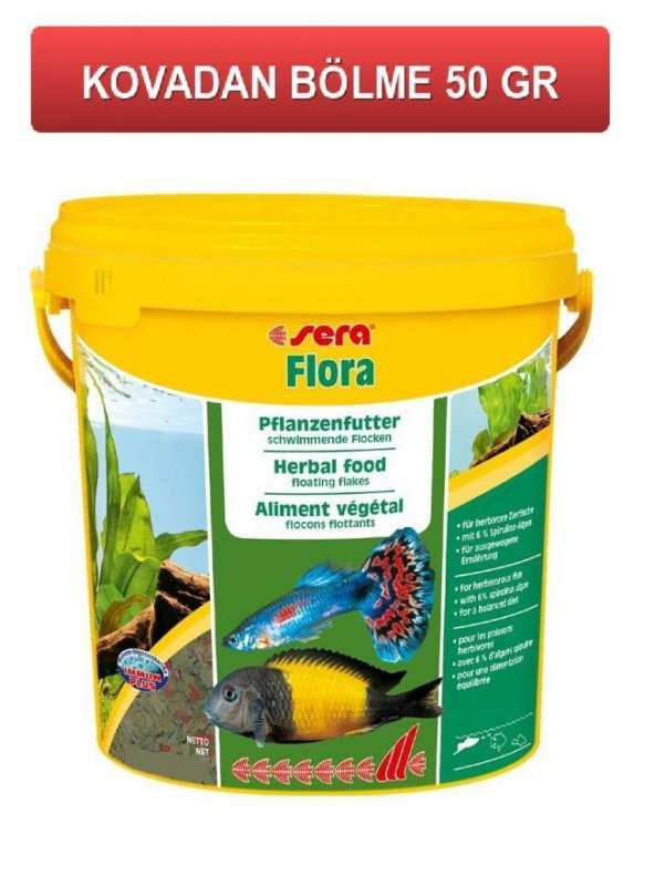 Sera Flora Bitkisel Pul Balık Yemi ( Kovadan Bölme ) 50 GR