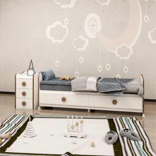 Garaj Home Melina 5 Çekmeceli Mdfli Büyüyen 60x120 Beşik - Sümela