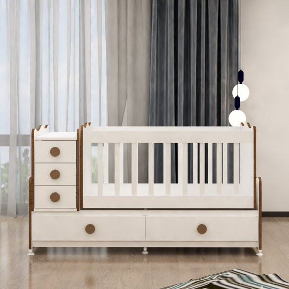 Garaj Home Melina 5 Çekmeceli Mdfli Büyüyen 60x120 Beşik - Sümela - 6