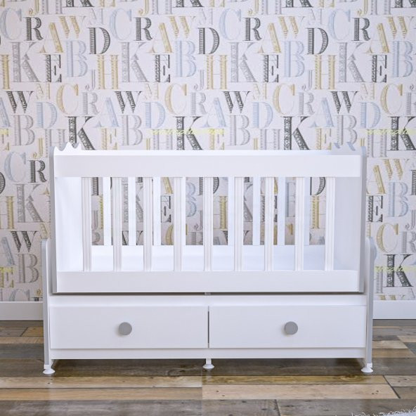 Garaj Home Elegant Mdfli Çıtalı 60x120 Beşik - Gri - 2
