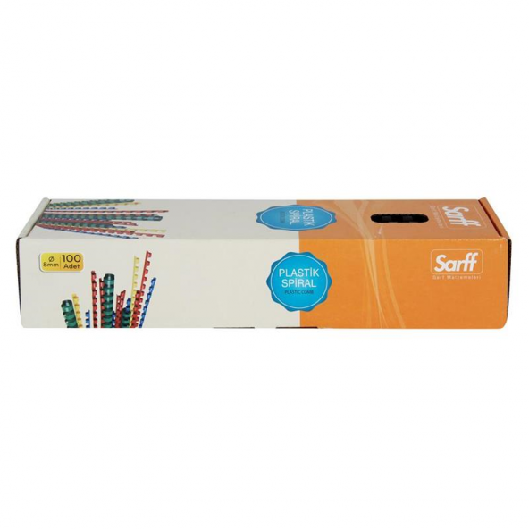 SARFF 8mm SİYAH PLASTİK SPİRAL KUTU (100 ADET)
