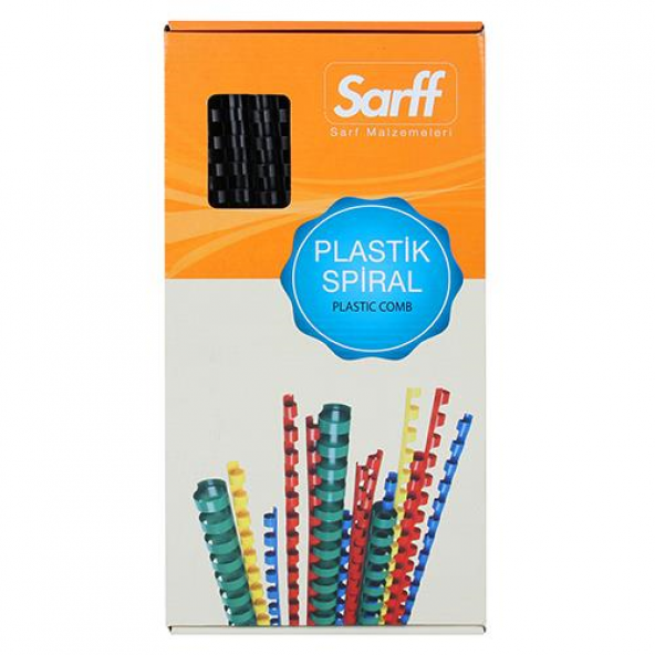 SARFF 12mm SİYAH PLASTİK SPİRAL KUTU (100 ADET) - 2