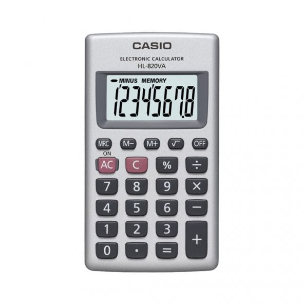 Casio HL-820VA-W 8 Hane Beyaz Cep Tipi Hesap Makinesi