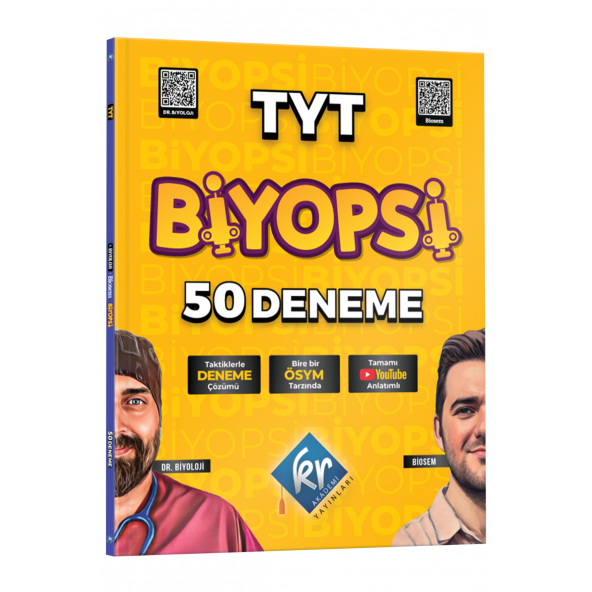 Dr. Biyoloji & Biosem TYT Biyopsi 50 Biyoloji Deneme KR Akademi Yayınları