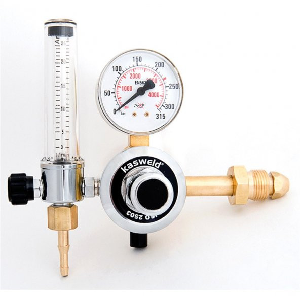 KASWELD 1904-F1 CO2 POSTABAŞI BASINÇ DÜŞÜRÜCÜ TEK FLOWLU