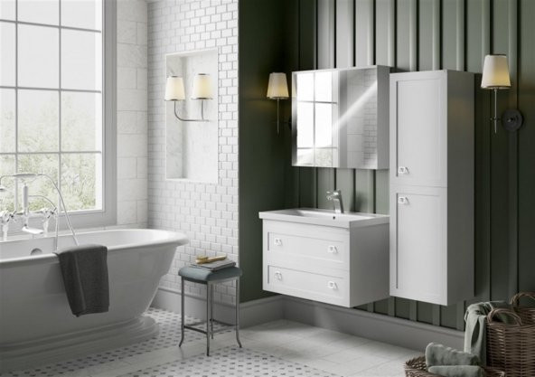 BELİNZA SİMAR BANYO DOLABI TAKIMI BEYAZ 85 CM ürün görseli