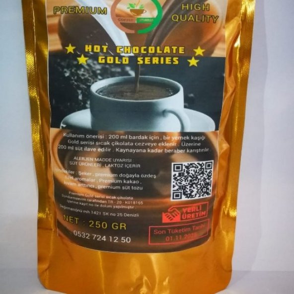 Coffee Naturelle Sıcak çikolata Premium Gold Series - 250 GR