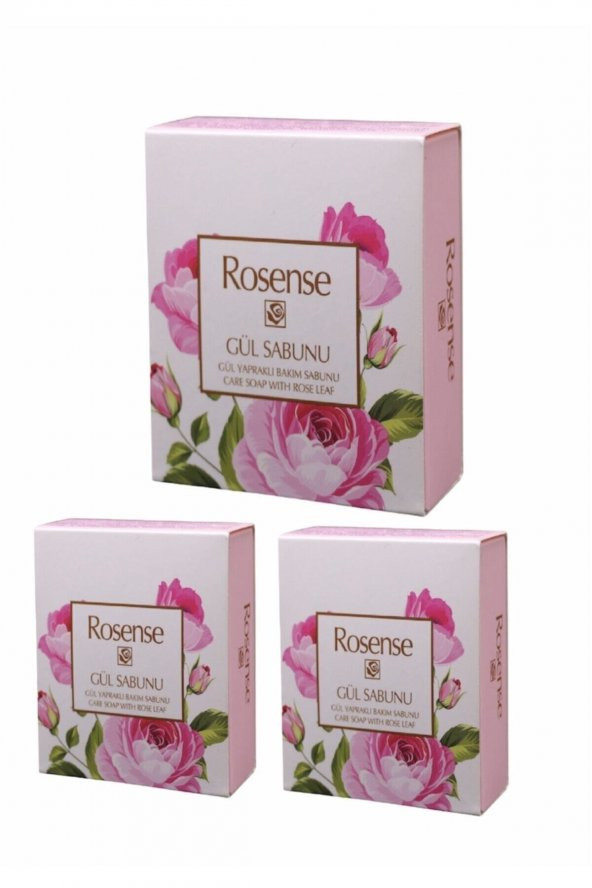 Rosense Gül Yapraklı Cilt Bakım Sabunu 100 gr 3 Adet