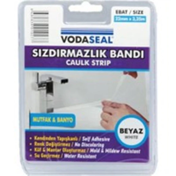 VODASEAL LAVABO KENAR SIZDIRMAZLIK BANDI 22 MM 3.35 METRE BEYAZ NM 78 3560