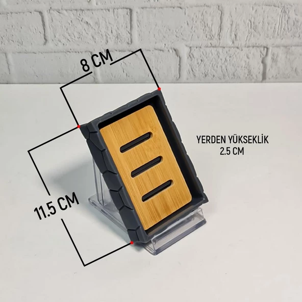 Banyo Lavabo Sıvı Sabunluk Seti Diş Fırçalık Pamukluk Katı Sabunluk Dekoratif Akrilik Bambu Banyo Takımı - 4