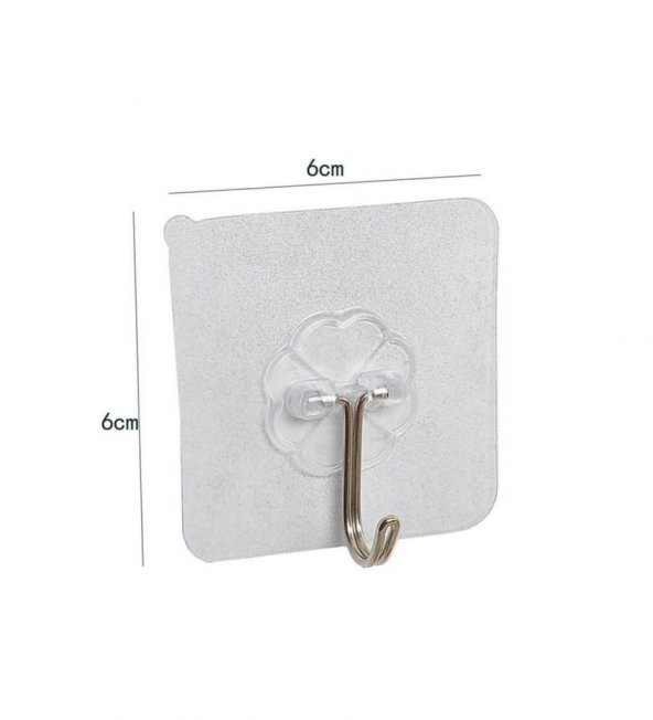 3B Trend 25 Adet Kendinden Yapışkanlı Şeffaf Metal Kancalı Askı - 5