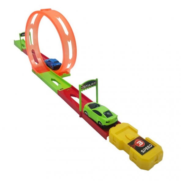 Farbu Oyuncak 2 Arabalı Tek Fırlatıcılı 70 cm Drag Yarış Pisti