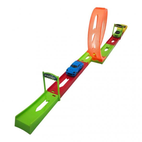 Farbu Oyuncak 2 Arabalı Tek Fırlatıcılı 70 cm Drag Yarış Pisti - 3